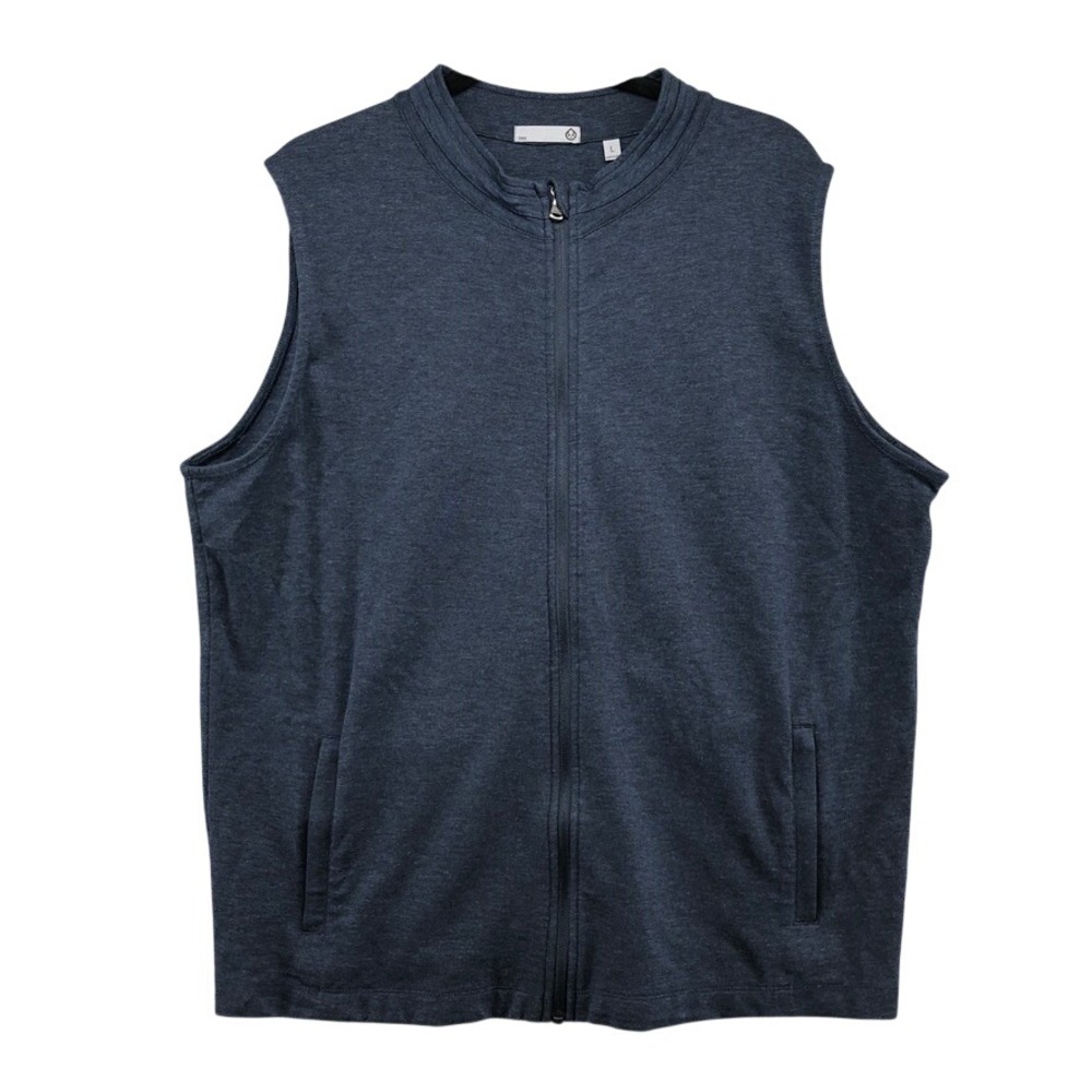 tasc Performance Vest Mens Large Blue Full Zip Bamboo Cotton Spring 2022